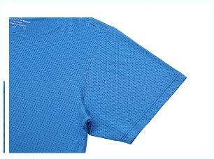 Men's Workout Short Sleeve Dry Fit Top L. Blue 3 Set