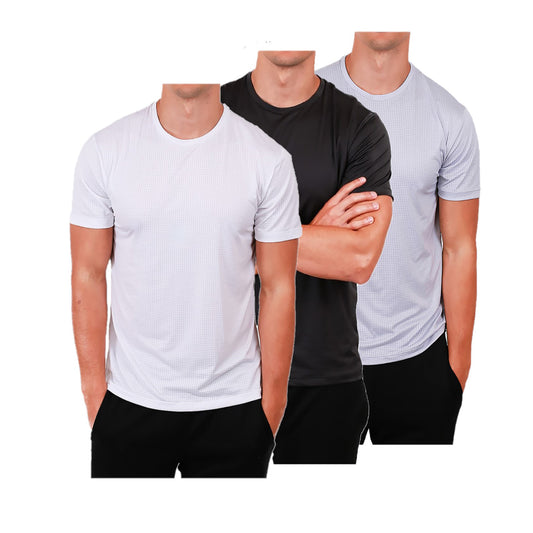 Men's Workout Short Sleeve Dry Fit Top 3 Color Set