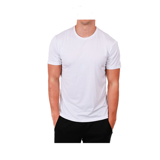 Men's Workout Short Sleeve Dry Fit Top WHITE